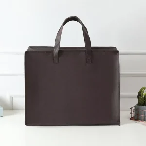 Durable Non Woven PVC Material Bedding Storage Zipper Bag Blanket Packaging Pillow Core Dust Proof Tote Bag with Screen Printing