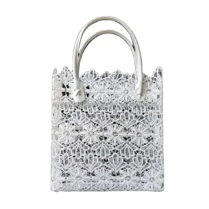 EG15048 27X10X28CM Fashion Women Handbag Luxury Beach Bag Clutch Literary Lace Hollow Multifunction Shoulder Bag for Party
