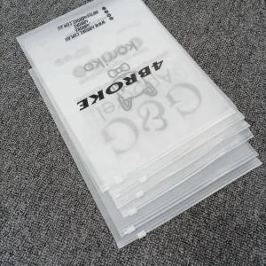 EXW XTY Model 002 Logo Frosted Poly OPP PVC Zipper Bags for Clothes Swimwear Shirt Packaging Design Post Packing