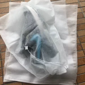 Easy Carry Drawstring Portable Biodegradable Recyclable Non Woven Shoes Clothing Socks Storage Pouch Travel Bag