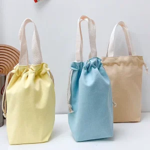 Eco Canvas Printed Cotton Linen Drawstring Bags Gift Packaging Small Dust Drawstring Bag Custom Print Logo