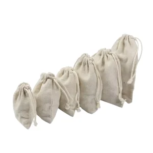 Eco Friendly 100% Hemp Cotton Drawstring Bag for Retail Packaging OEM & Available