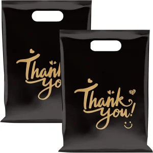 Eco Friendly Carrier Clothing Shopping Bags Print Logo Die Cut Packaging PE Gift Retail Clear Handle Plastic Custom