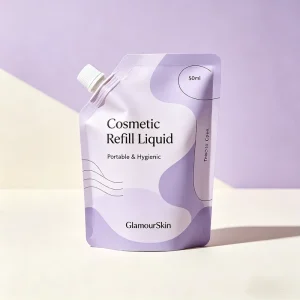 Eco Friendly Custom Logo Matte Finish Cosmetic Refill Pouch Leakproof Liquid Makeup Packaging Spout Bag