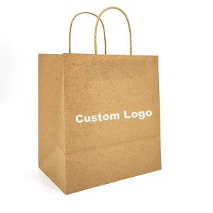 Eco Friendly Customize Logo Gift Bags Custom Packaging Handle Kraft Paper Bag