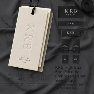Eco Friendly Embossed Paper Swing Tags for Luxury Garment Hang Tags Bags Shoes