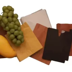 Eco Friendly Embossed Wax Coated Paper Bags with Die Cut Handles Laminated Interior Moisture Resistance Packaging Customizable
