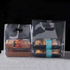 Eco Friendly Heavy Duty Transparent Packaging Bags Custom Logo Printing Plastic Die Cut Bags Clear Shopping Bags
