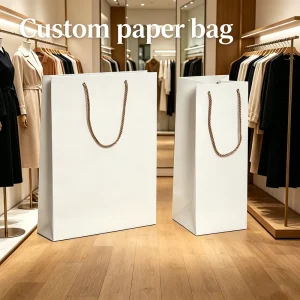 Eco Friendly Luxury Gift Bag Custom Logo Printing Packaging Bag Custom Size Clothing Shoes Jewelry Paper Bag with Handle