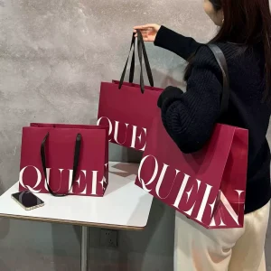 Eco Friendly Luxury Printed Personalized Logo Boutique Bags Custom Bag with Logo Packaging for Clothing Retail Shop with Handle