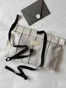 Eco Friendly Muslin Gift Underwear Jewelry Clothing Pouch Packing Organic Cotton Twill Envelope Flap Dust Bags with Custom Label
