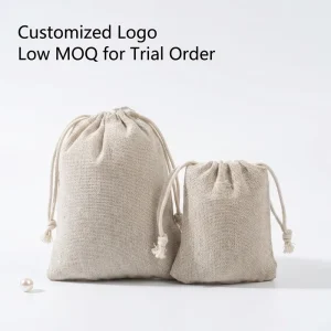 Eco Friendly Natural Cotton Drawstring Bag Recyclable Food Packaging Pouch Drawstring Jewelry Bag Biodegradable Gift Packaging