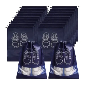 Eco Friendly Packing Travel Storage Shoe Nonwoven Fabric Bag Shoe Dust Drawstring Bag With Custom Print