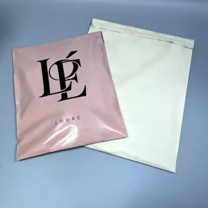 Eco Friendly Pink White Clothing Packages Poly Mailing Bag Custom Printed Mailer Bags