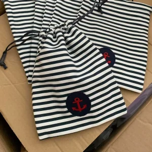 Eco-Friendly Recyclable Custom Logo Screen Printed Cotton Drawstring Bag Small Size for Gift Packaging Wigs Cloth Storage