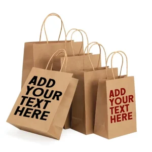 Eco Friendly Reusable Custom Logo Kraft Paper Bag Twisted Handle Biodegradable Packaging Packing Bags