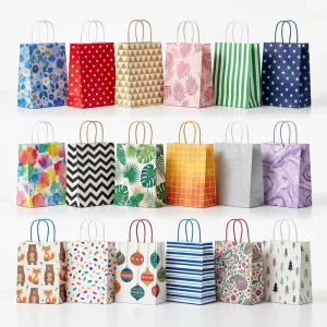 Eco Friendly Reusable Thick Kraft Bags for Food Packaging Custom Logo Silk Screen Printing Large Quantity Supported