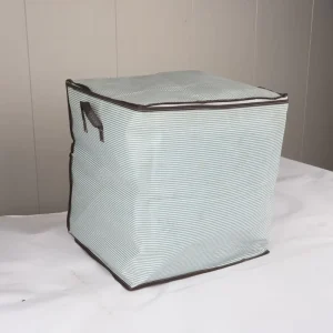 Eco Friendly Steel Ziplock Storage Bag with Handle Large Capacity Foldable Non Woven Fabric Clothing Shoes Organizer
