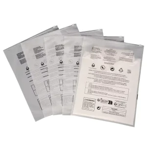 Eco friendly CPE Apparel Bags with Suffocation Warning Custom Branded Frosted Poly Bags