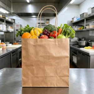 Eco-friendly Custom Logo Printed Kraft Paper Bag Brown Paper Gift Packaging Bags for Takeaway Restaurant Shopping