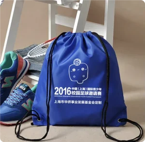 Eco friendly High Quality Customized logo Printed 210d Polyester Shoe Packaging Drawstring Bags