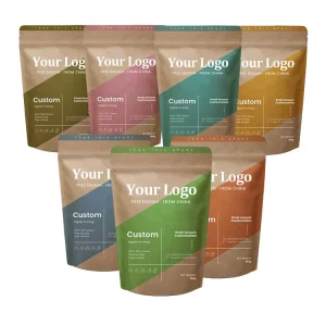 EcoFriendly Kraft Paper Packaging Bag Zip Lock Craft Stand Up Pouch Food Dried Fruits Biodegradable Pouch Packaging