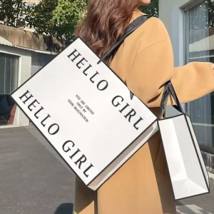Elegant Dusty Rose 250gsm Art Paper Bag Custom logo QR Code Printed with Ribbon Handle Shopping Bag for Jewelry Boutique
