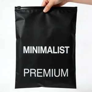 Environmentally Friendly Custom Printed Plastic Packaging Black Plastic Bags Matte Clothing T-shirts Zippers