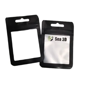 Euro Hole Flat Pouch Three Side Seal Bag Matte Finished With Window Front Custom Printing Accept Multiple Colors