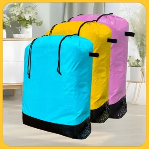 Extra large Cost Price Packaging Bags PE Drawstring Reusable Durable for Bedding Use Moving Outdoor Travel