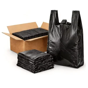 Factory Black Grocery Custom T Shirt Packaging Plastic Shopping Bags Polythene Bag Manufacturers