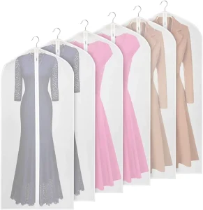 Factory Clear Customized Logo Garment Packaging Bags for Dress for Long Gown Coat Dust Proof Suit Protector Cover Bag