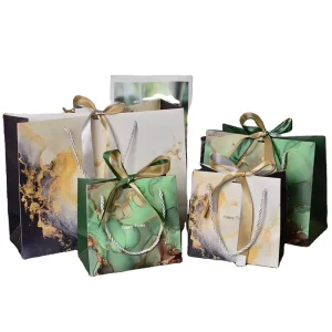 Factory Custom logo Gift Packaging Bag Clothes Branded Retail Shopping Paper Bags with Ribbon Handles