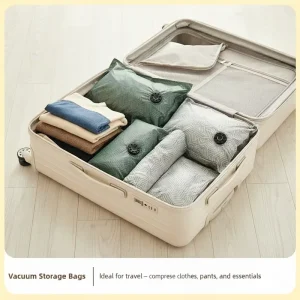Factory Direct Roll Up Vacuum Storage Bag No Pump Needed PA PE Space Saver Compression Pouch for Clothes Bedding