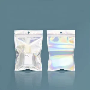 Factory Direct Sales 3 Side Seal Mylar Plastic Laser Ziplock Bags Holographic Resealable Poly Packaging for Secure Storage