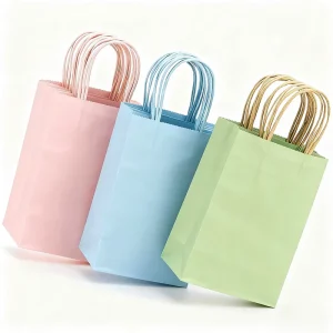 Factory Packaging Handle Kraft Black Custom Print Logo Gift Paper Bag for Small Business with Your Own logo