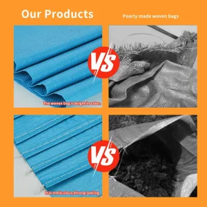 Factory Supply Blue Woven Packaging Bag Reusable Heavy Duty Sack for Grain Corn and Feed