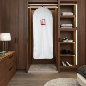 Factory Supply High Quality White PEVA Foldable Dustproof Hanging Gown Garment Bag for Weddings and Special Occasions