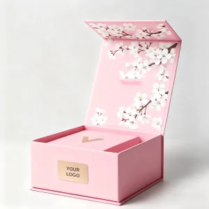 Flip Rigid Foldable Luxury Magnetic Packaging Custom Logo Coated Paper Gift Box with Ribbon