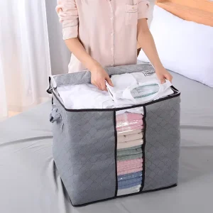 Foldable Non Woven Fabric Storage Bag Large Square Organizer for Clothing Quilts Thickened for Bedroom Use for Shoes