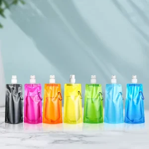 Foldable Outdoor Water Bag Portable PE Beverage Packaging Spout Stand Up Pouch for Juice Mineral Water Beer Low MOQ Secure