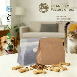 Food Grade Flat Bottom Bags Tin Tie Packing Custom Compostable Biodegradable Coffee Packaging Valve Zipper Plastic