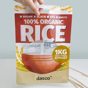 Food Grade Heat Seal Material Custom Logo 1kg 5kg Wheat Flour Rice Clear Plastic Packaging Bags for Rice