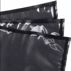 Food Grade Laminated sealed Embossed Vacuum Bag Plastic Compression Sausage Meat Storage Packaging Black Vacuum Bags