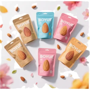 Food Grade PE Stand up Pouch Resealable Zipper Plastic Bag for Nuts Snacks Bakery Food Packaging