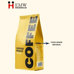 Food Grade Stand Up Pouch with Window Snack Coffee Tea Packaging Bag