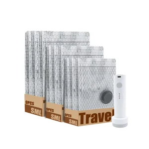 For Foldable PE+PA Nylon Material Eco Friendly Travel Vacuum Compressed Storage Bags with Pump for Clothing Bedding Organizer