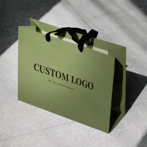 Free Design Custom Logo Printing Luxury Gift Bags Hand Length Handle Ribbon Recycle Coated Art Paper CMYK Pantone Color Custom