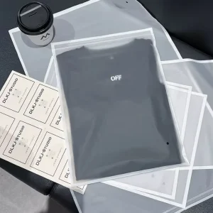 Frosted Clear Zipper Bags for Clothing Packaging Resealable Plastic Bags for T-Shirt Socks Underwear