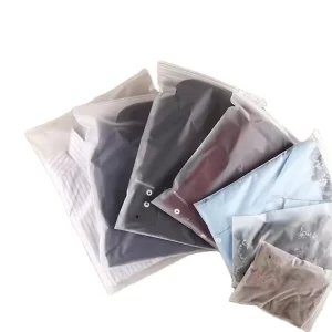 Frosted PE Plastic Poly Bag for Clothing Shoes Packaging Custom Logo Ziplock Garment Packing Pouches with Top Zipper